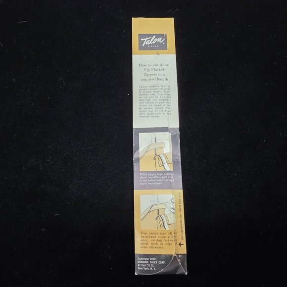 Trousers Talon Zipper Style 335 Kelly Green 11 Inch Fly Placket NIB - Picture 4 of 4